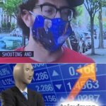 other memes Funny, Malay, Television, Stonks, NVEST text: guy doing an interview on tv with stonks mask SHOUTING AND \.156 tenevåsyen 