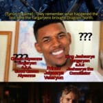 Game of thrones memes Game of thrones, North, Aegon, Trident, Targaryen text: [Tyri0Q,tAJaime] : They remember what happened the last tirné the-Targaryens brought Dragons