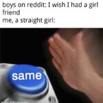 other memes Funny, Reddit, DMs, Cake Day text: boys on reddit: I wish I had a girl friend me, a straight girl: same made with mematic  Funny, Reddit, DMs, Cake Day