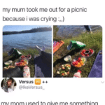 depression memes Depression,  text: violet @cloudlbs my mum took me out for a picnic because i was crying Versus @IkeVersus_ my mom used to give me something to cry about when I would cry  Depression, 