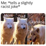 Dank Memes Dank, Grandpa text: Me: *tells a slightly racist joke* Mom Dad Grandpa 