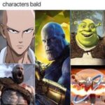 other memes Dank, Shaggy, Shrek text: why are all the most overpowered characters bald  Dank, Shaggy, Shrek