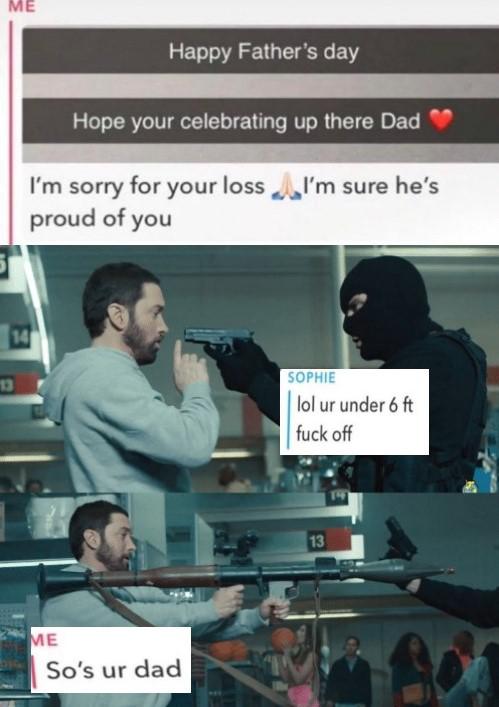 Dank, Godzilla, Visit, OC, Negative, JPEG Dank Memes Dank, Godzilla, Visit, OC, Negative, JPEG text: Happy Father's day Hope your celebrating up there Dad I'm sorry for your loss 
