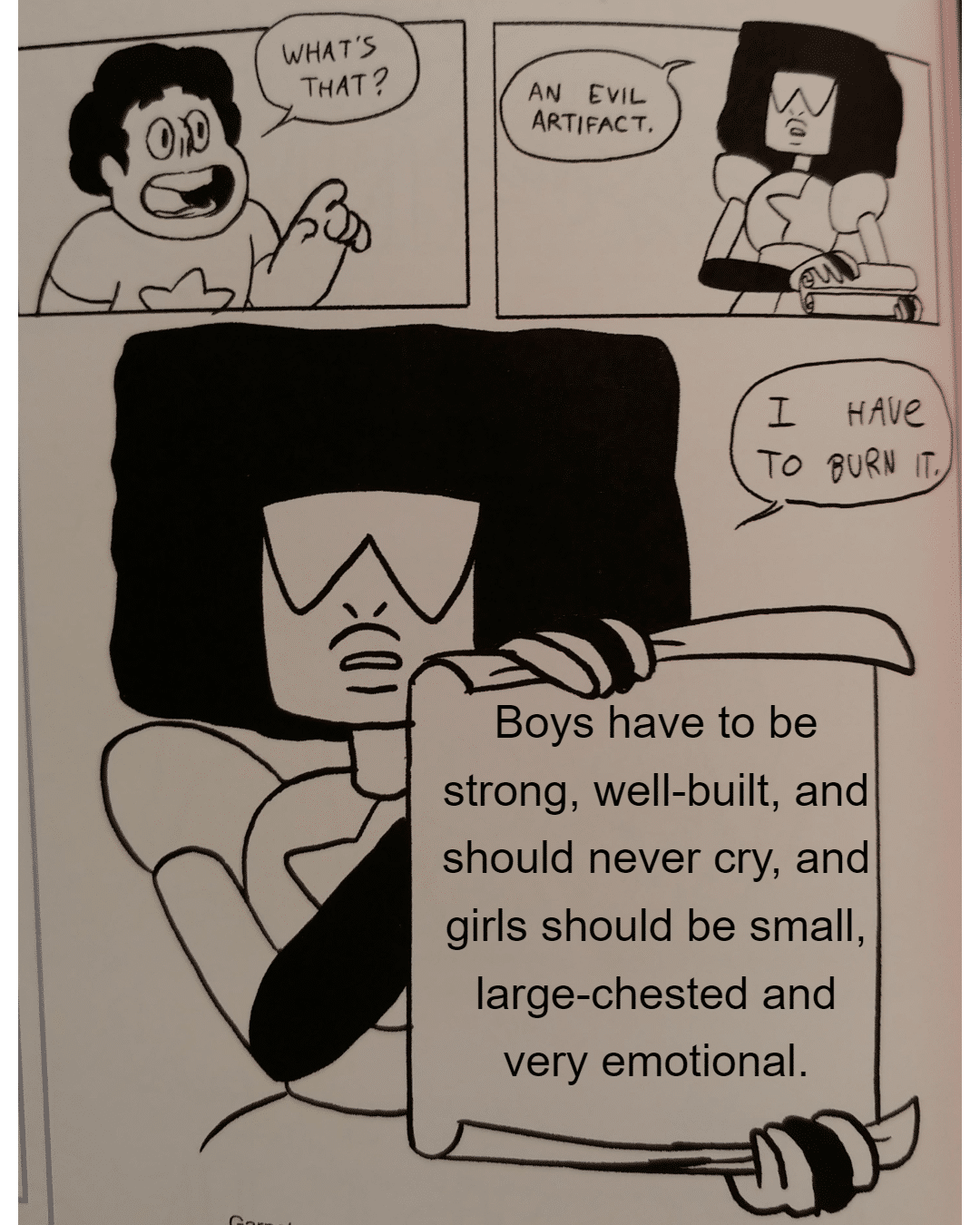 Wholesome memes, God, Tumblr, Garnet Wholesome Memes Wholesome memes, God, Tumblr, Garnet text: WHAT'S THAT ? ABJ ARTIFACT. TO IT' Boys have to be strong, well-built, and should never cry, and girls should be small, large-chested and very emotional. 