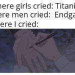 Anime Memes Anime, Gross text: Where girls cried: Where men cried: Where I cried: Titanic Endgame  Anime, Gross