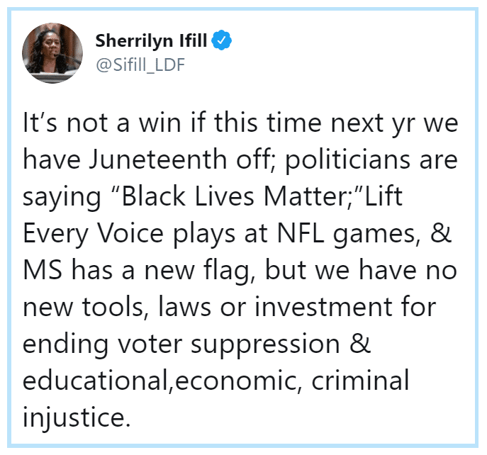 Tweets, Jewish, As, Arab Black Twitter Memes Tweets, Jewish, As, Arab text: n Sherrilyn Ifill It's not a win if this time next yr we have Juneteenth off; politicians are saying 