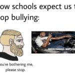 Dank Memes Dank, Student, Bully text: How schools expect us to stop bullying: NDERSTANDABLE. You