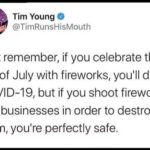 boomer memes Political, TimRunsHisMouth, Minecraft, CNN text: Tim Young @TimRunsHisMouth Just remember, if you celebrate the 4th of July with fireworks, you