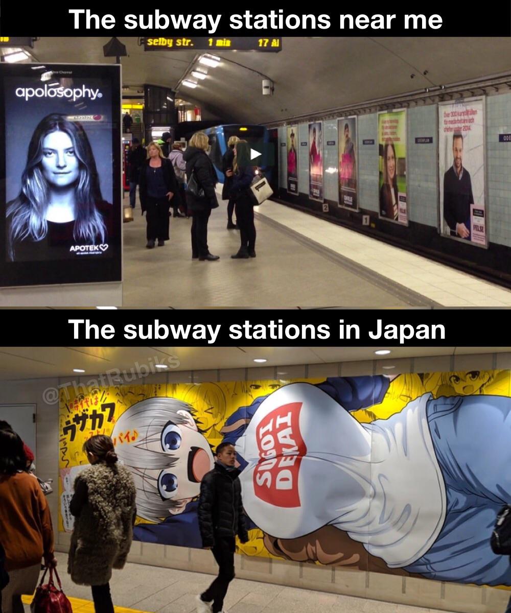 Anime, Uzaki, Asobitai Anime Memes Anime, Uzaki, Asobitai text: The subway stations near me seDg apolaophy. The subway stations in Japan 