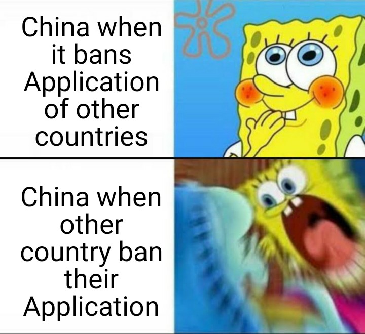 Dank, Chinese, China, India, America, TikTok Dank Memes Dank, Chinese, China, India, America, TikTok text: China when it bans Application of other countries China when other country ban their Application 