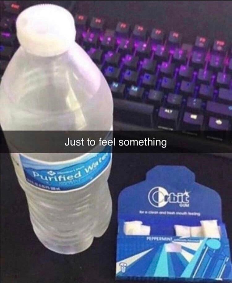 Water,  Water Memes Water,  text: Just to feel something 
