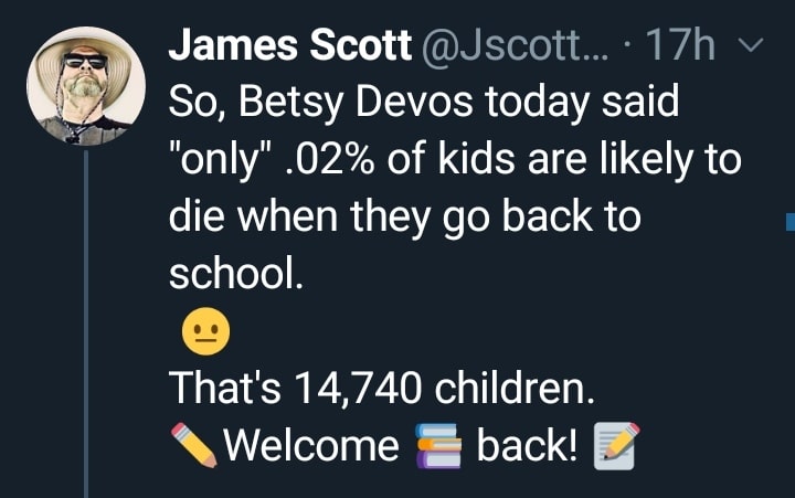 Political, Devos, Trump, Americans, Betsy, GOP Political Memes Political, Devos, Trump, Americans, Betsy, GOP text: 17h James Scott @Jscott... So, Betsy Devos today said 