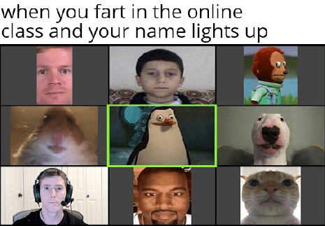 Funny, Private, PTT, Mike Wazowski, Linus other memes Funny, Private, PTT, Mike Wazowski, Linus text: when you fart in the online class and your name lights up 