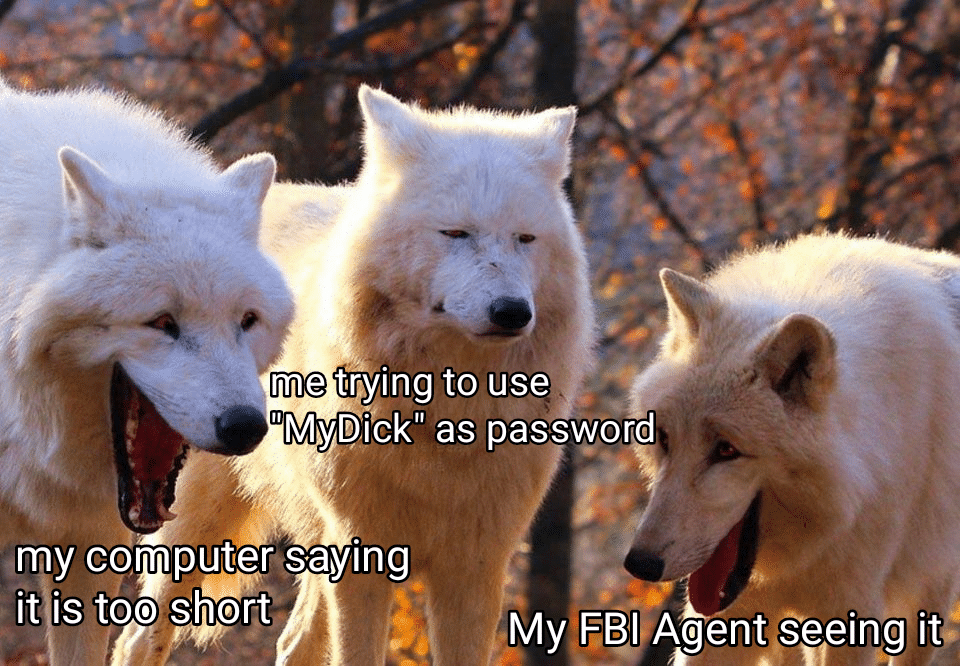 Funny, Password, MyBigDick, Large, FBI, Dick other memes Funny, Password, MyBigDick, Large, FBI, Dick text: 4 D as