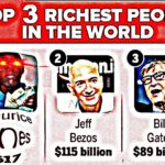 Deep Fried Memes Deep-fried,  text: TOP 3 RICHEST PEOPLE IN THE WORLD Jeff JoOes Bezos $115 billion Bill Gates $89 billion  Deep-fried, 