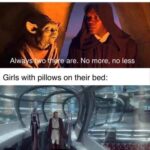 Star Wars Memes Prequel-memes, Pillows, Laughs text: Guys with pillows on their bed: Alw s o e are. No more, no less Girls with pillows on their bed: 200,000 pillows are million more well way  Prequel-memes, Pillows, Laughs