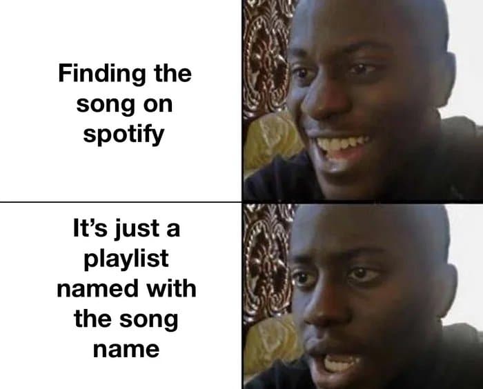 Funny, No, TRY IT FOR FREE FOR, Spotify Premium, Remixed Virgin, PC other memes Funny, No, TRY IT FOR FREE FOR, Spotify Premium, Remixed Virgin, PC text: Finding the song on spotify It's just a playlist named with the song name 