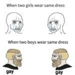 Dank Memes Dank, Reddit, Be text: When two girls wear same dress When two boys wear same dress gay gay  Dank, Reddit, Be