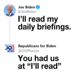 Political Memes Political, Trump, Biden, Republicans, Republican, GOP text: Joe Biden @JoeBiden I