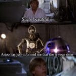 Star Wars Memes Ot-memes, Leia, ROTS, Luke text: She