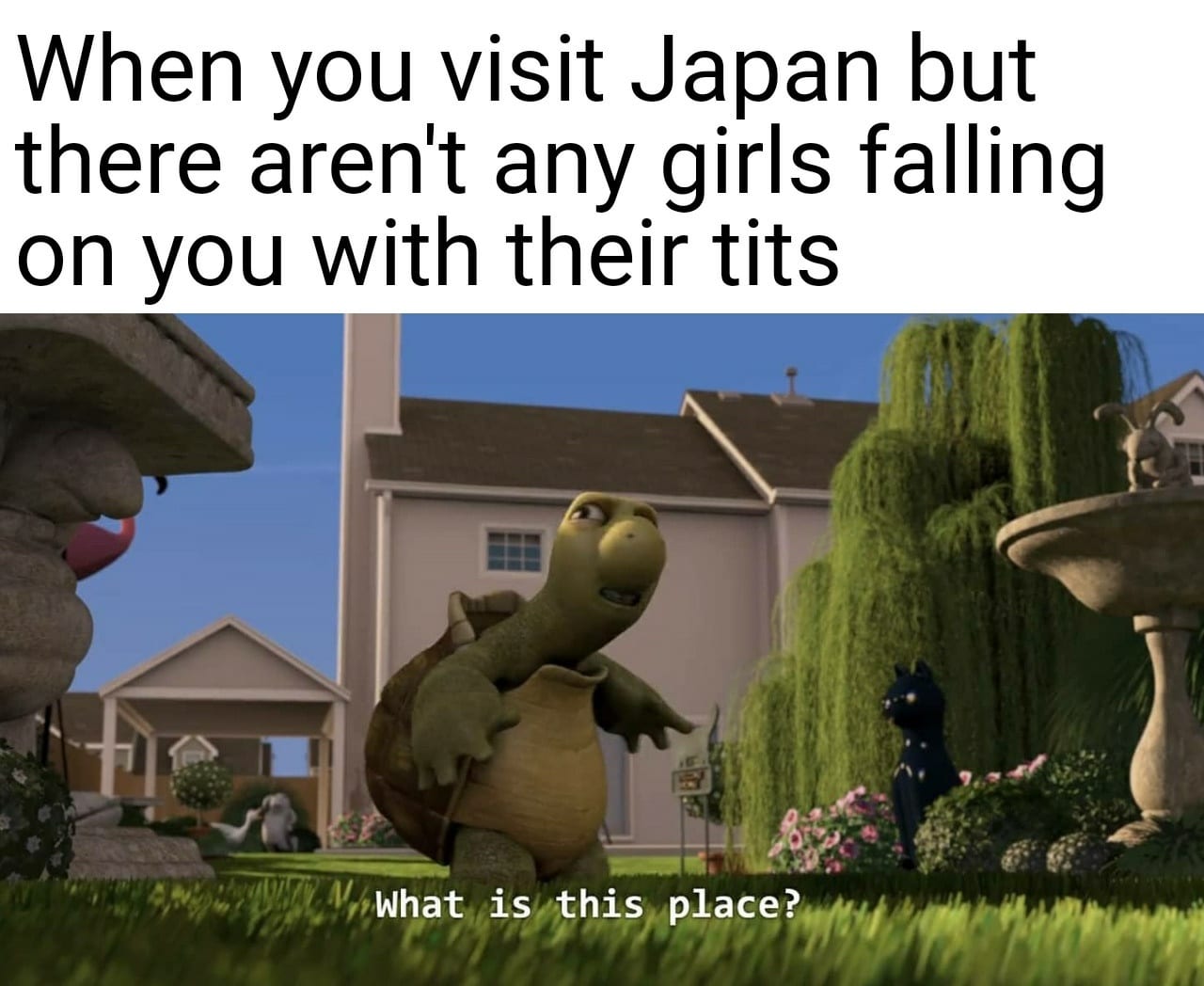Dank, Japan, Japanese, Tokyo, The Break Up, China Dank Memes Dank, Japan, Japanese, Tokyo, The Break Up, China text: When you visit Japan but there aren't any girls falling on you with their tits 'What Gis€this place? 