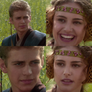 Anakin and Padme “Right?” blank  Prequel meme template