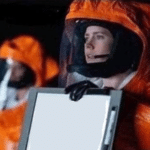 Astronaut holding sign Holding Sign meme template blank