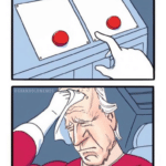 Biden choosing button Political meme template blank
