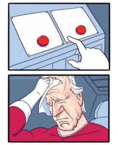 Biden choosing button Biden meme template