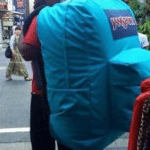 Man carrying big backpack Black Twitter meme template blank