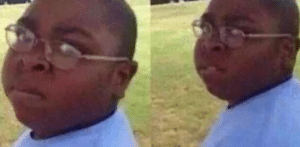 Black boy staring Reaction meme template