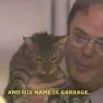 Dwight his name is garbage The Office meme template blank