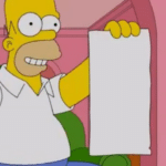 Homer holding list Holding Sign meme template blank