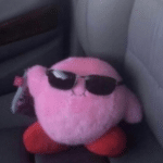 Kirby sitting in car Gaming meme template blank