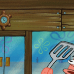 Patrick with spatula Spongebob meme template blank