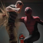 Spiderman punching Sandman Spiderman meme template blank