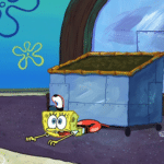 Spongebob being dragged under dumpster Spongebob meme template blank