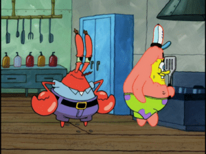 Spongebob pretending to be Patrick Pretending meme template