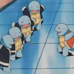 Squirtle meeting with Squirtle Squad Pokemon meme template blank