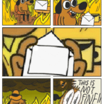 This is fine dog receiving letter Comic meme template blank  Comic, Dog, Fine, Fire, Disaster, Calm, Opening, Letter