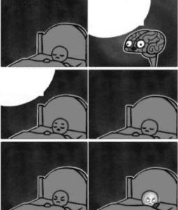 Brain talking to you while trying to sleep Brain meme template