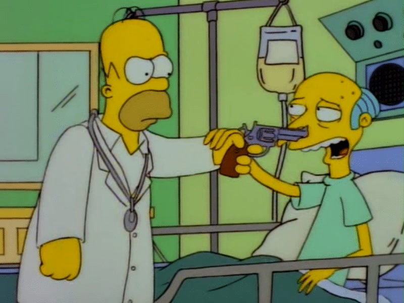 Meme Generator Homer pointing gun at Mr. Burns Newfa Stuff