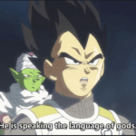 Vegeta 'He is speaking the language of the Gods' Anime meme template blank  Anime, Dragonball, Vegeta, Speaking, Language, Opinion, Reaction