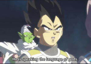 Vegeta ‘He is speaking the language of the Gods’ Opinion meme template