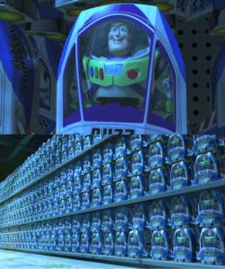 Buzz Lightyear in store alt  Pixar meme template