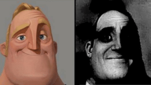 Happy vs. Dark Mr. Incredible Sad meme template