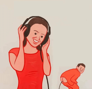 Listening to someones butt Music meme template