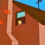Homer staring from window Simpsons meme template blank  Simpsons, Homer, Staring, Hiding, Subterfuge, Window, House