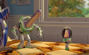 Buzz Lightyear long neck Confused meme template