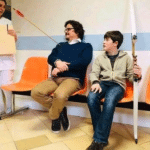 Father and son after getting shot by bow Vs meme template blank  Vs, Father, Son, Bow, Shooting, Arrow, Injuring, Hospital, Emergency Room, Waiting
